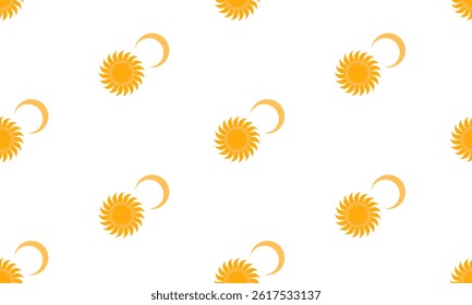 Sun and Moon seamless pattern. Astrology, magical celestial alchemy. Day and night balance. Flat Vector illustration 