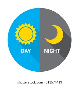 Sun Moon Sky Day Night Vector Stock Vector (Royalty Free) 311574413 ...