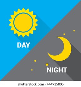 Day Night Sun Moon Vector Illustrator Stock Vector (Royalty Free ...