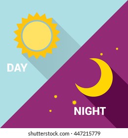 Day Night Sun Moon Vector Illustrator Stock Vector (Royalty Free ...