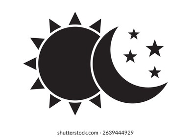 Sun and moon solid icon. 