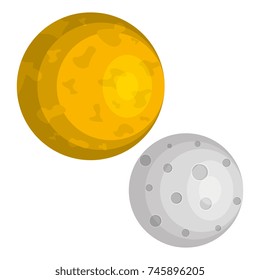 sun and moon space icon
