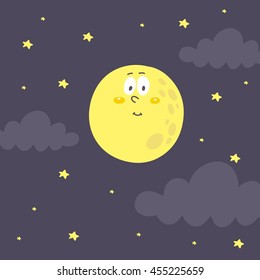 Sun moon star and cloud set