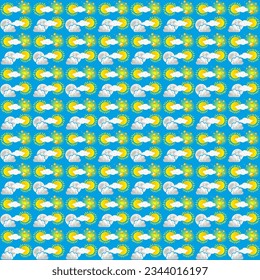 Sun, moon, and star design for baby towels, clothing, bedding, and beyond. Seamless fabric pattern across baby clothes, towels, bed covers, dresses, tablecloths, curtains, and more.