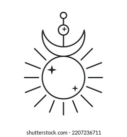 sol y luna con estrellas