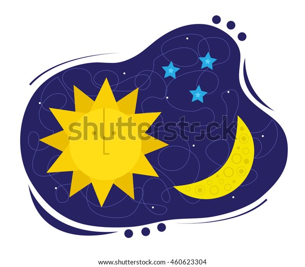Sun Moon Sun Moon Stars Clipart Stock Vector Royalty Free