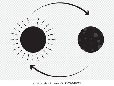 sun, moon and stars, a collection of vector icons. yellow weather symbols. EPS 10.
