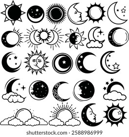 Sun Moon and Stars Set Bundle