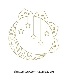 sun, moon and stars, vector