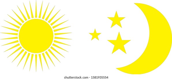 Sun, Moon and Stars as Vectors