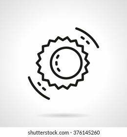 Sun and moon symbol. Solar eclipse. Astronomy events. Space research concept. Education and science. Vector icon simple black line style. Single design element for website, business.