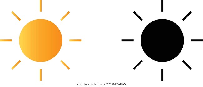 Sun and Moon Symbols Flat Design