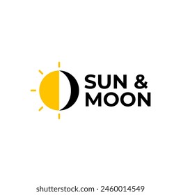 ILUSTRACIÓN DEL ICONO DEL VECTOR DEL LOGO DE LA NOCHE DEL TIEMPO DEL SOL Y DE LA LUNA