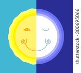 sun and moon vector cartoon icon