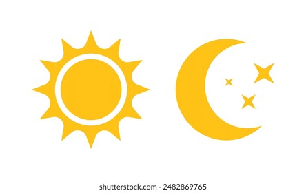 sun moon yellow design illustration