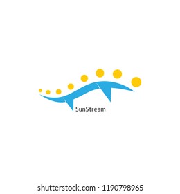 sun motion and wave symbol logo vector