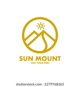 sun mount design logo template illustration