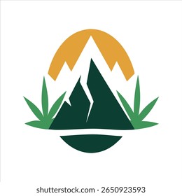 Sun and Mountain Hemp Symbol Icon