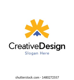 Sun Mountain Landscaping Creative Vector Logo