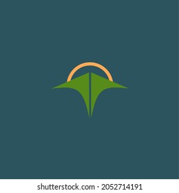 Sun and mountain logo concept