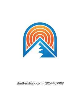 Logo-Design für Sonne und Gebirge