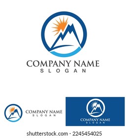 Logo-Design von Sun Mountains - Stockillustration