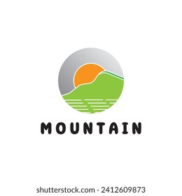 Sun Mountain Logo Icon Design – stock illustration