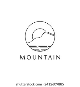 Sun Mountain Logo Icon Design – stock illustration