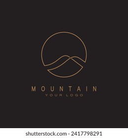 Diseño del icono del logotipo de la montaña Sun - ilustración de las existencias