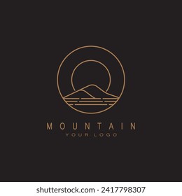 Diseño del icono del logotipo de la montaña Sun - ilustración de las existencias