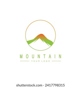 Sun Mountain Logo Icon Design – stock illustration