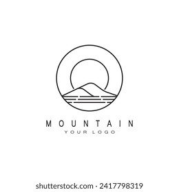 Sun Mountain Logo Icon Design – stock illustration