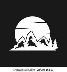 Sun Mountain Logo Icon Design – stock illustration