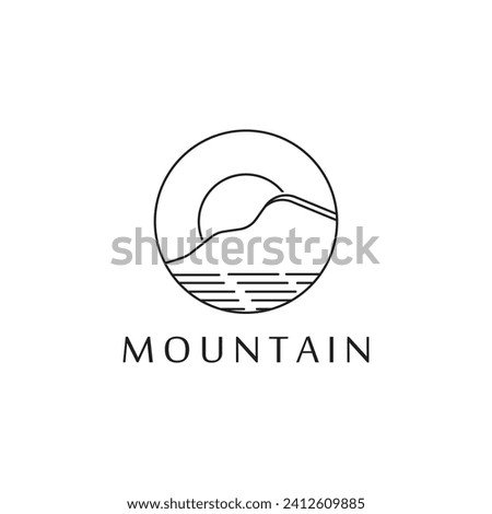 Sun Mountain Logo Icon Design – stock illustration