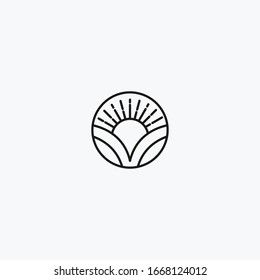 Logo von Sun Mountain - Symbolvorlage für Vektorillustration 