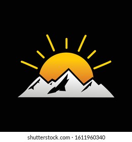 the sun and mountain logo in the morning