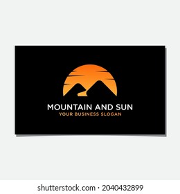 SUN AND MOUNTAIN NEGATIVE SPACE LOGO