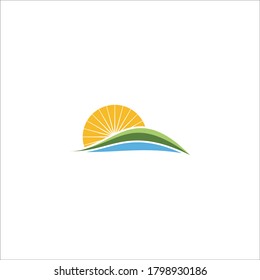 sun mountain sea Logo Design Inspiration