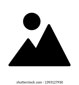 sun mountain vector glyph icon