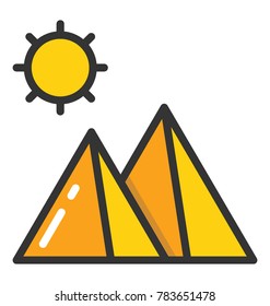 Sun Mountain Vector Icon