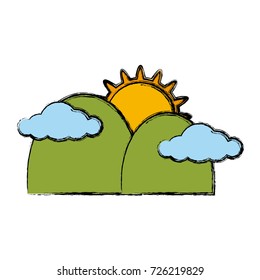 Sun and mountains