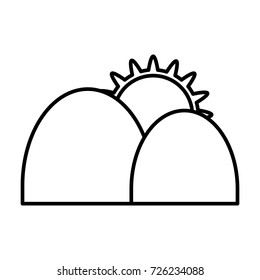 Sun and mountains