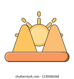 sun and mountains design