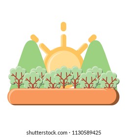 sun and mountains design