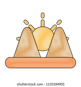 sun and mountains design