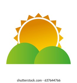 sun and mountains icon