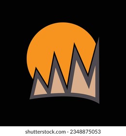 Sun Mountains Logo, Icon, Symbol, Sign Vector illustration.