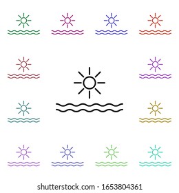 Sun multi color style icon. Simple thin line, outline vector of summer icons for ui and ux, website or mobile application