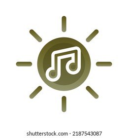 sun music logo gradient design template icon element