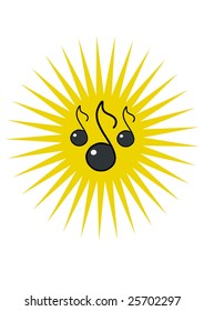 sun with music notes